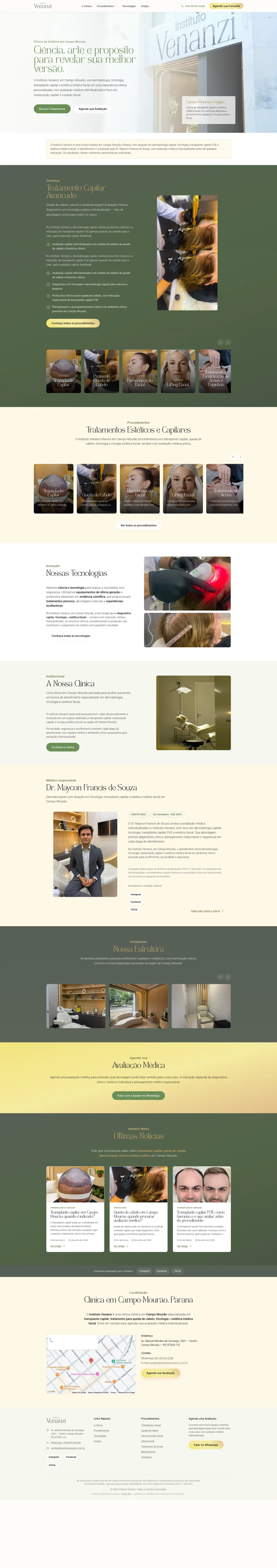 Captura completa do site Instituto Venanzi